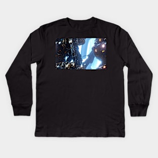 Seamless Futuristic Mech VI Kids Long Sleeve T-Shirt